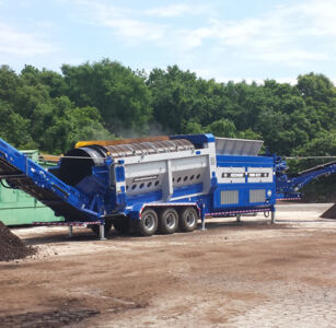 portable trommel screening wet compost