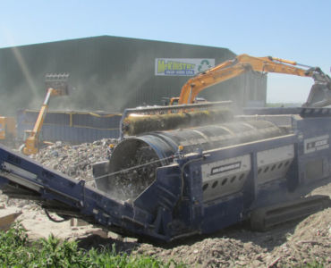 trommel screen working on C&D