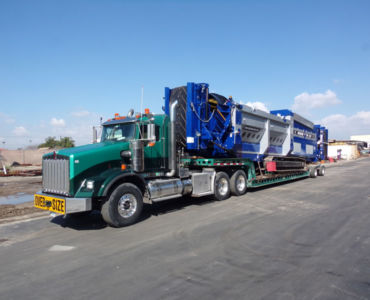 tracked trommel screen in transport