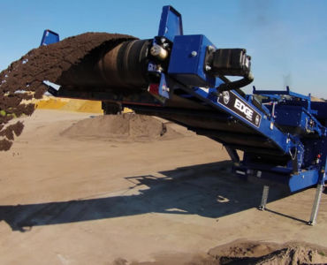 tracked trommel screen making light work of heavy material